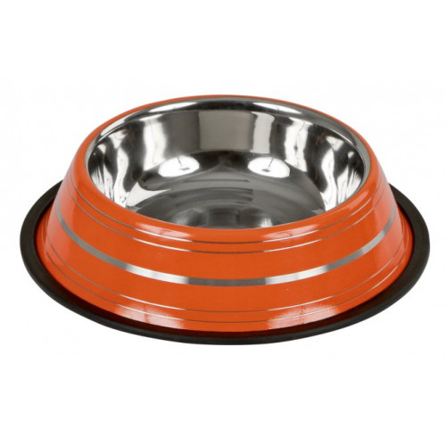 Gamelle chien inox en couleur - 450 ml - Orange
