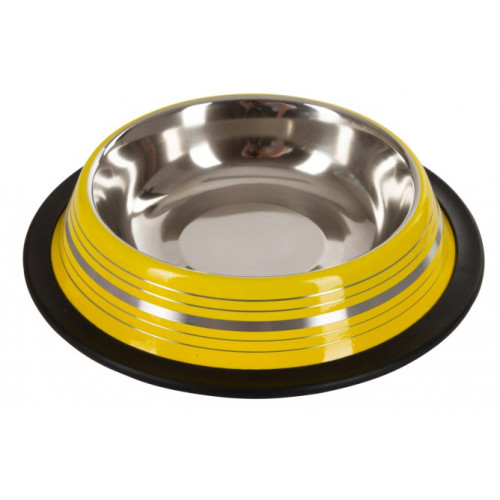 Gamelle chien inox en couleur - 450 ml - Jaune