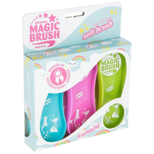 MagicBrush - Pansage du cheval - Lot de 3 - Rainbow