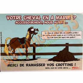 Plaque d'écurie amusante - Ramasser vos crottins