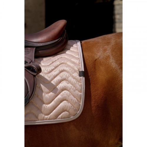 tapis cheval equithème brocart rose
