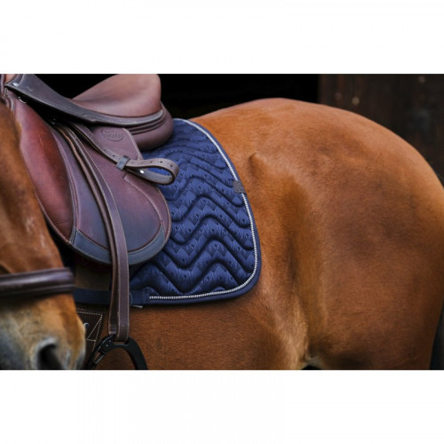 tapis cheval equithème brocart bleu près