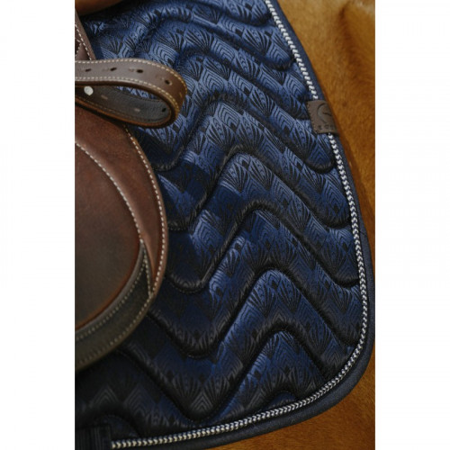 tapis cheval equithème brocart bleu