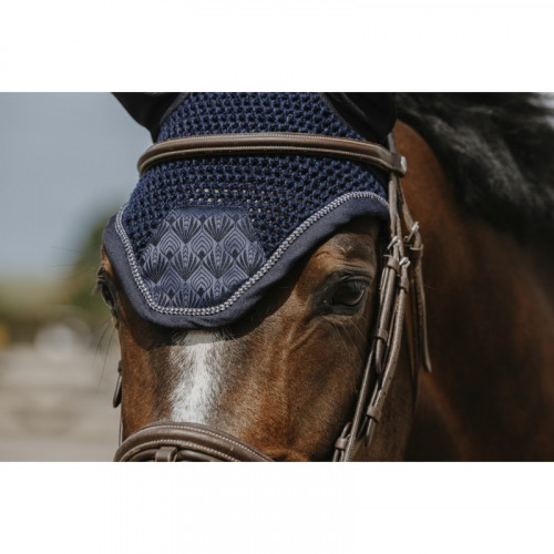 bonnet cheval bleu marine brocart