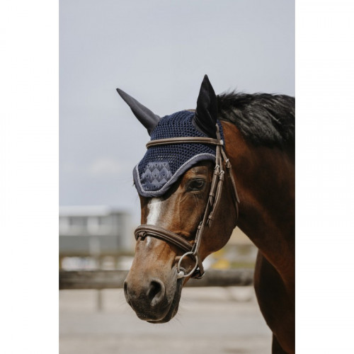 bonnet cheval bleu marine large brocart