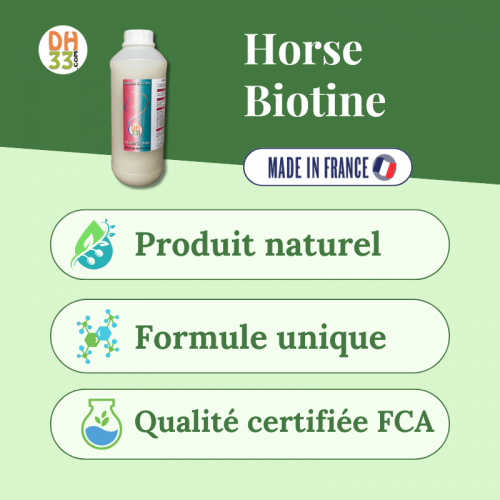 Horse'Biotine Liquide 1L - Source de  Biotine Cheval - DistriHorse33