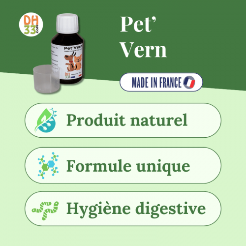 Pet'Vern 100 ml - Solution Efficace Contre les Vers pour Chiens et Chats