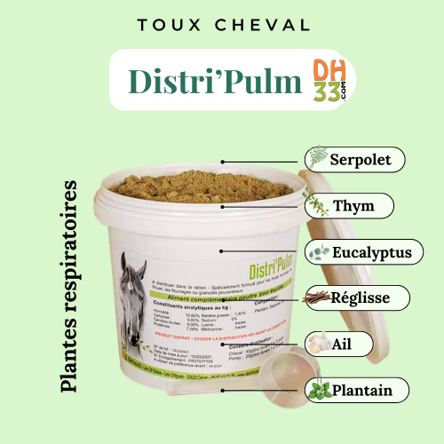 Distri’Pulm : soulager la toux du cheval naturellement