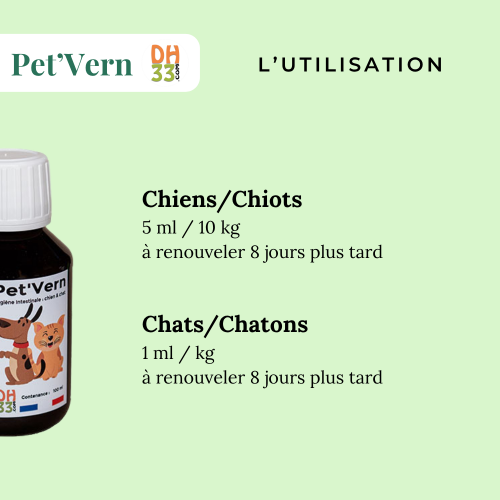 Pet'Vern 100 ml - Solution Efficace Contre les Vers pour Chiens et Chats