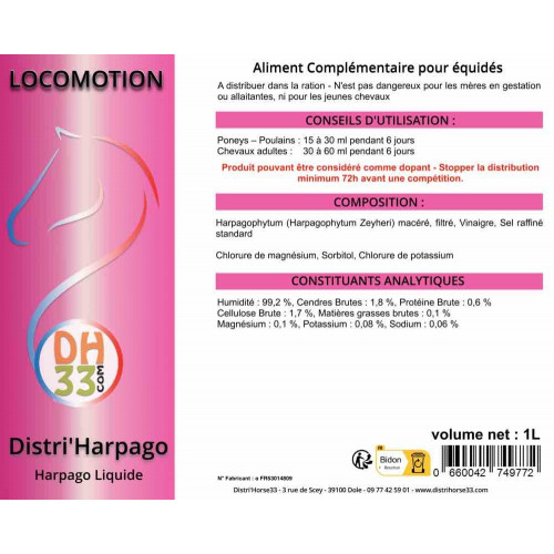 Distri'Harpago Liquide - Arthrose et douleur du cheval