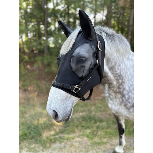 Masque anti-mouches ThinLine SoftFit – Lycra respirant – Confort seconde peau – Chevaux sensibles