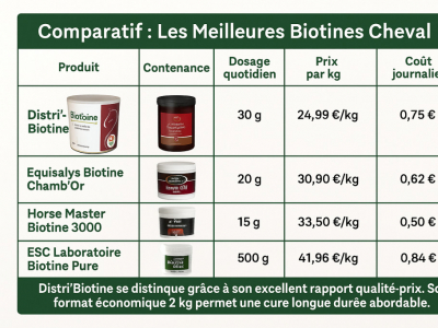 Biotine cheval : quelle est la meilleure ? Notre comparatif 2025