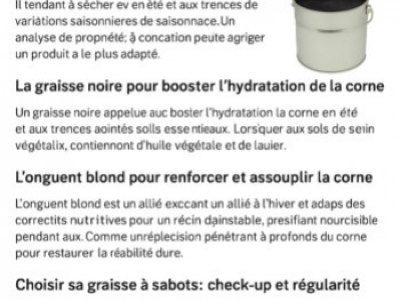 Sabots secs, cassants ou abîmés : quelle graisse choisir selon la saison?
