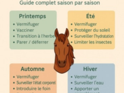 Calendrier annuel des soins du cheval : guide complet saison par saison