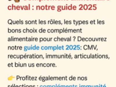Complément alimentaire cheval : le guide complet 2025