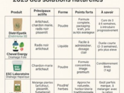 Drainage foie cheval : comparatif 2025 des solutions naturelles
